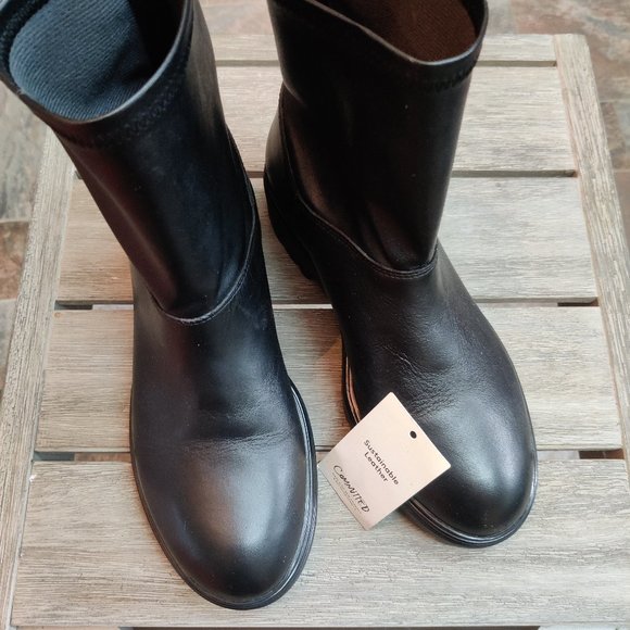 Mango stretchy pull up black boots - Picture 2 of 4